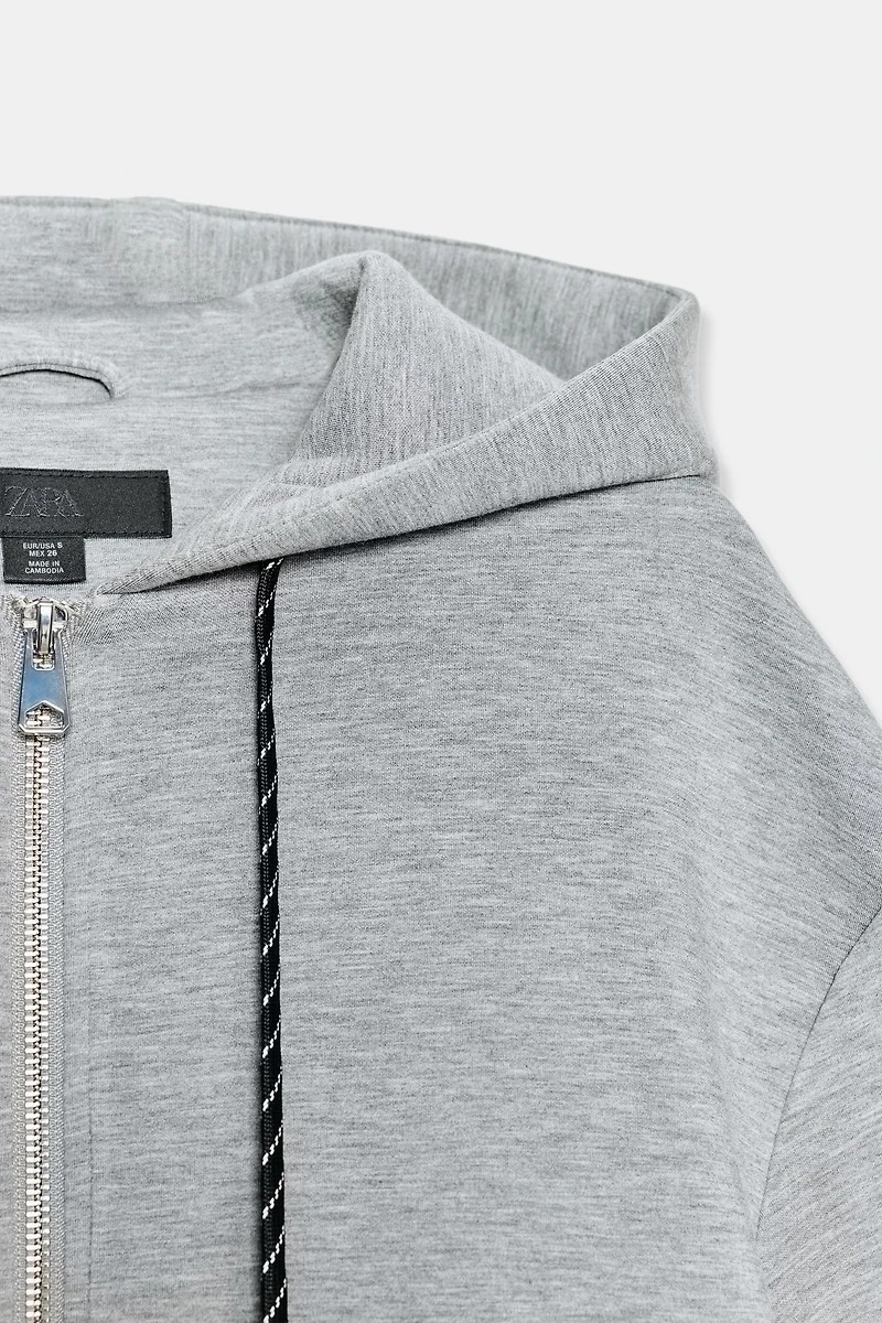 HOODED BOMBER SWEATSHIRT