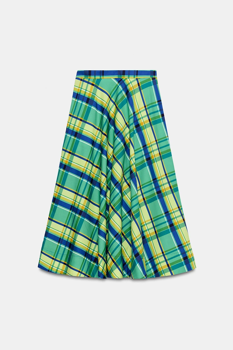 ZW COLLECTION PLAID MIDI SKIRT