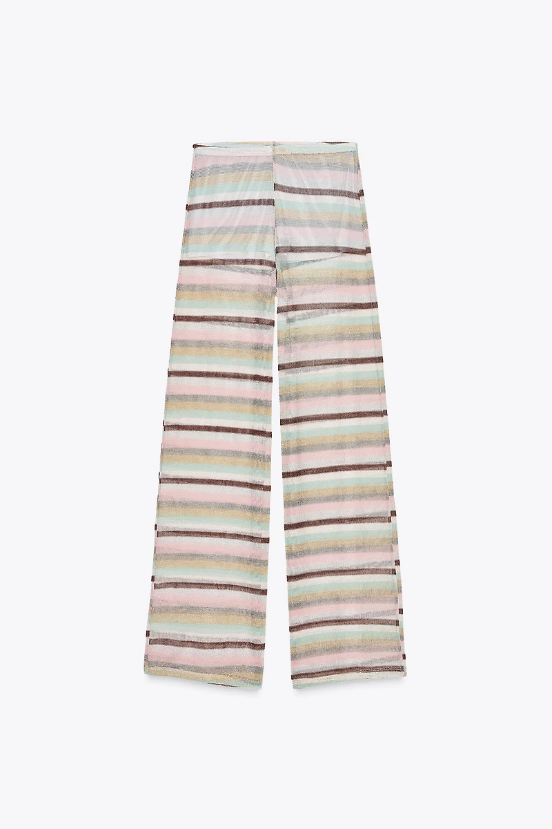 METALLIC THREAD STRIPED PANTS