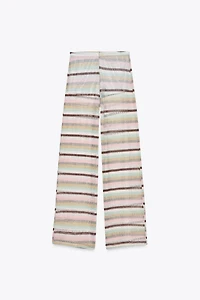METALLIC THREAD STRIPED PANTS