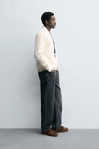 TEXTURED ZIP POLO SHIRT