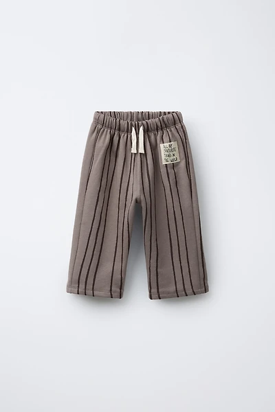 STRIPED PANTS WITH LABEL