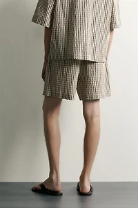 CHECKED RELAXED FIT SHORTS