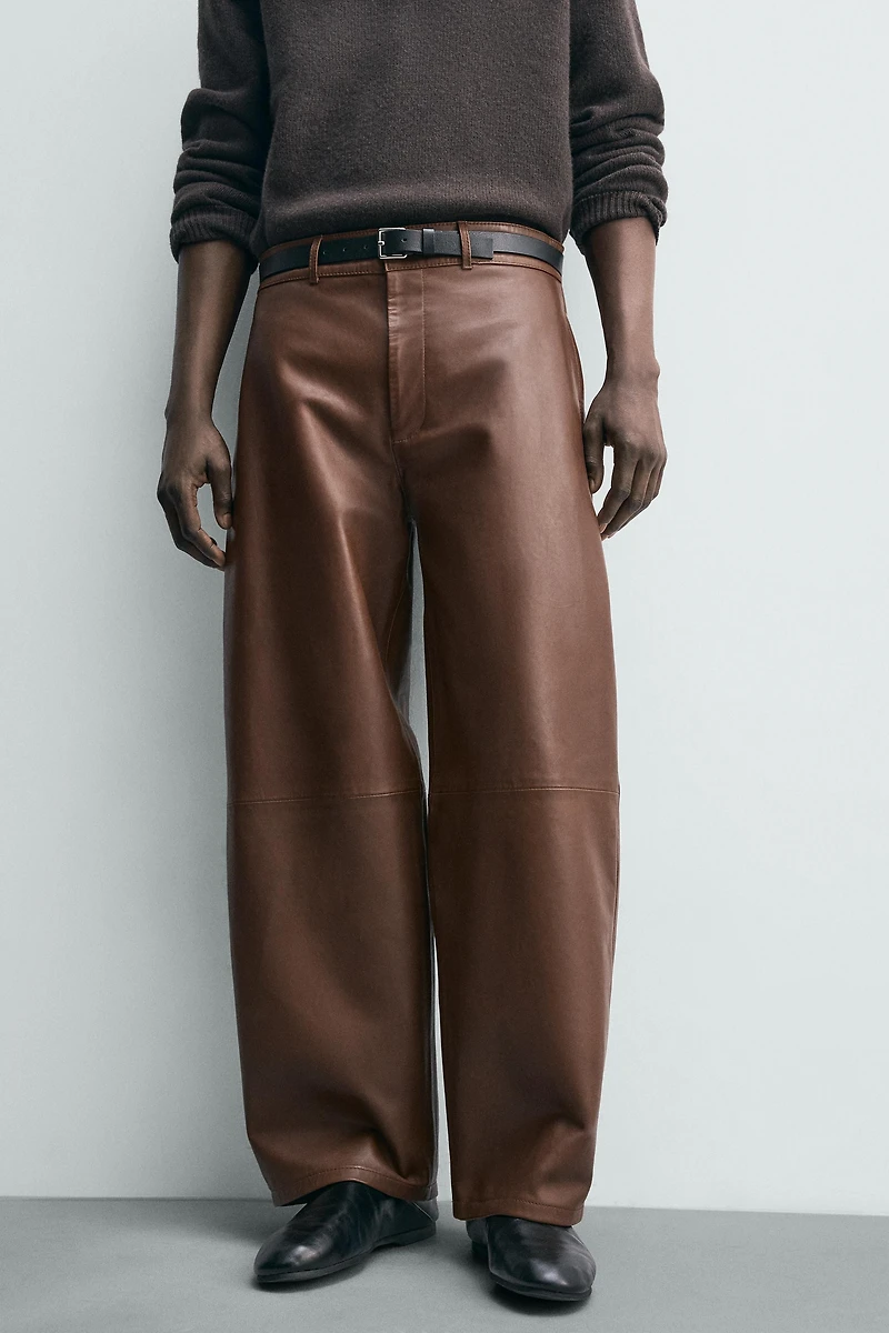 LEATHER BALLOON FIT PANTS