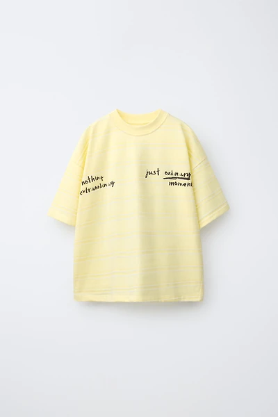 STRIPED TEXT PRINT T-SHIRT