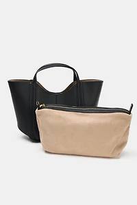 TOPSTITCHED MINI CITY BAG