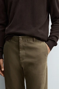 STRAIGHT FIT TWILL PANTS