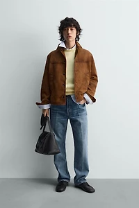 RELAXED FIT SUEDE LEATHER JACKET
