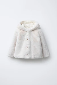 FAUX FUR HOODIE JACKET