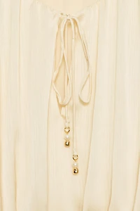 SATIN EFFECT BALLOON BLOUSE