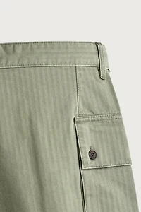 HERRINGBONE CARGO TROUSERS