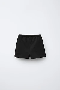 EMBROIDERED PLUSH SHORTS
