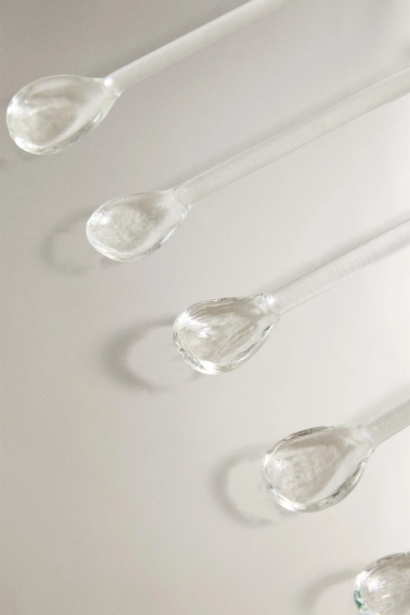 SET OF GLASS CHRISTMAS DESSERT SPOONS (SET OF 6)