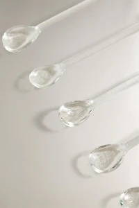 SET OF GLASS CHRISTMAS DESSERT SPOONS (SET OF 6)