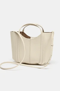 TOPSTITCHED MINI CITY BAG