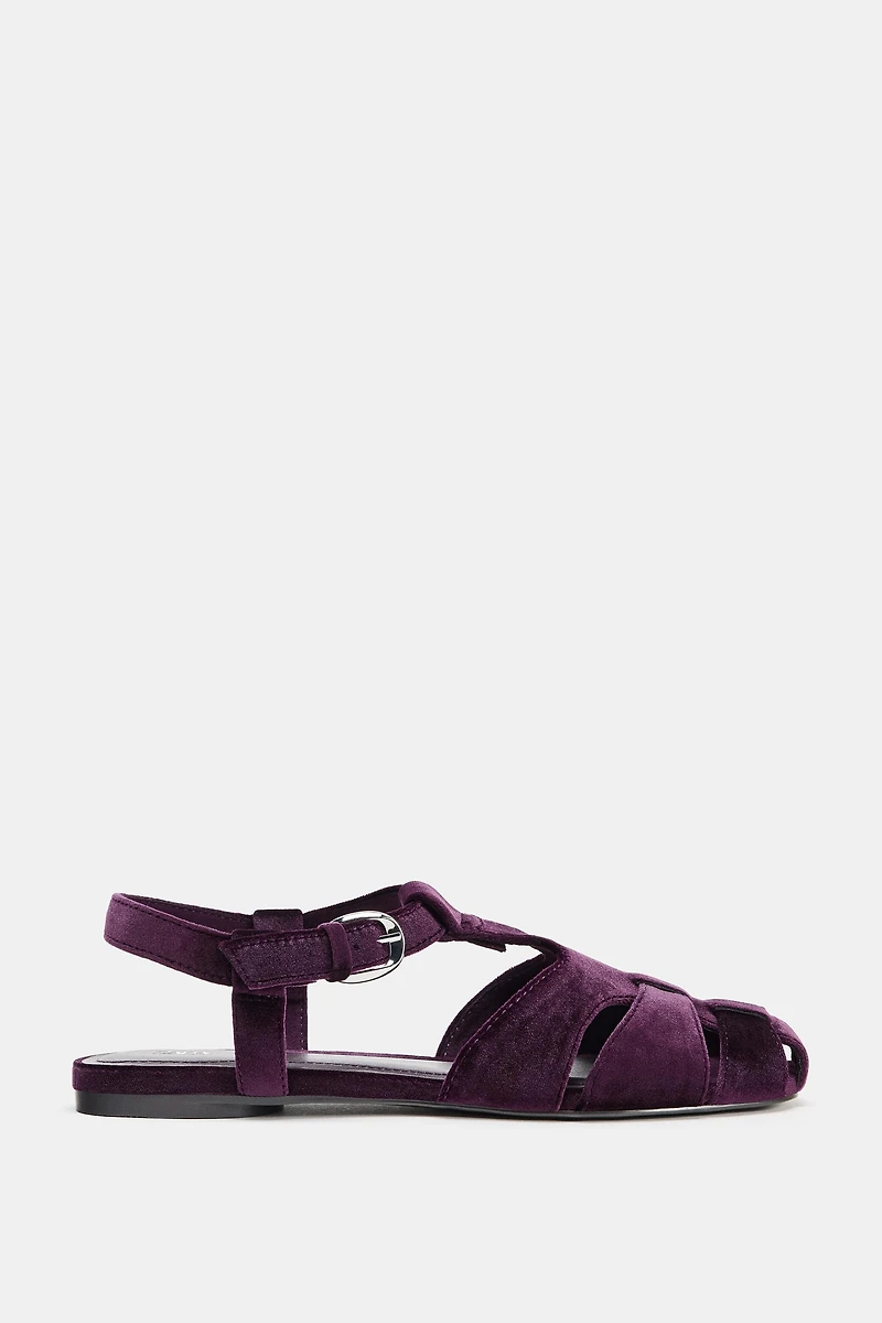 VELVET EFFECT FISHERMAN SANDALS