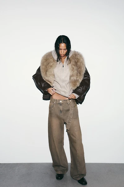 TRF OVERSIZE BARREL LOW-RISE JEANS