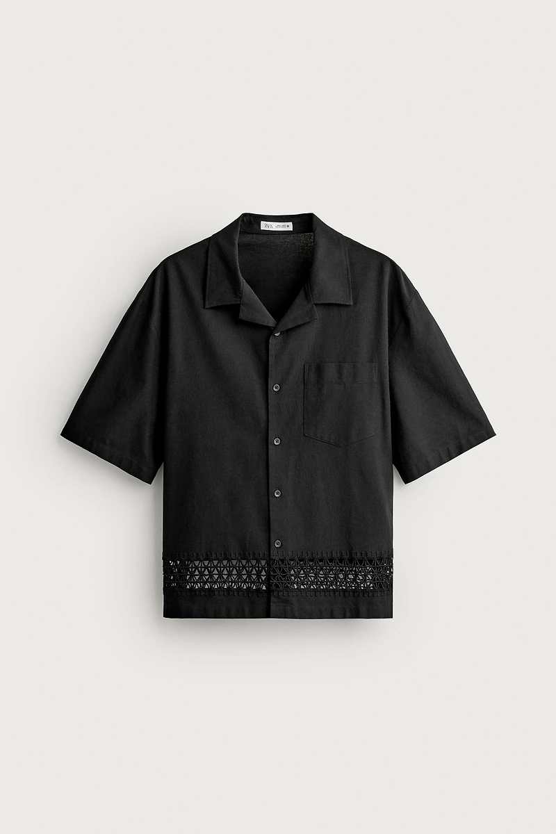 RELAXED FIT SHIRT WITH CONTRAST TRIM