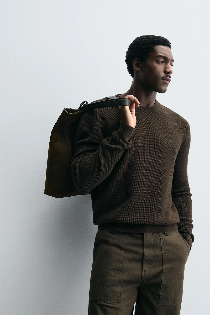 REGULAR FIT WAFFLE JUMPER