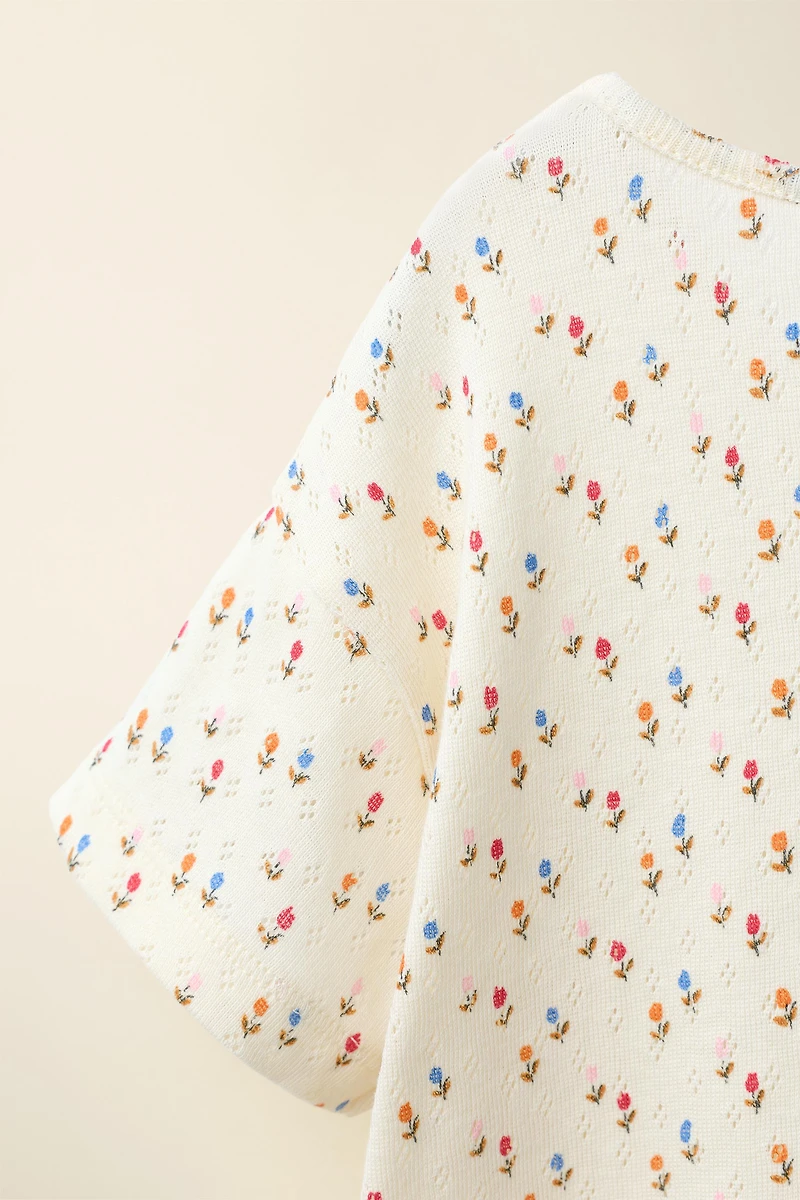 POINTELLE TULIP T-SHIRT CREATED BY CARAMEL LONDON X ZARA