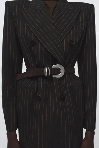 100% SUEDE LEATHER BELT WITH TRIPLE KEEPER