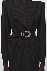 100% SUEDE LEATHER BELT WITH TRIPLE KEEPER