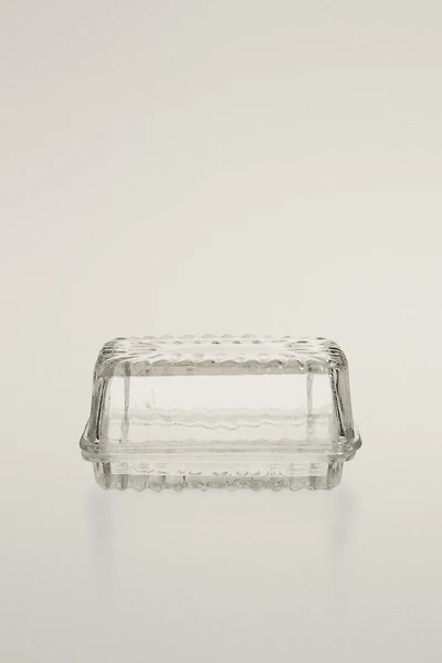 GLASS BUTTER DISH