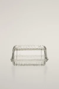 GLASS BUTTER DISH