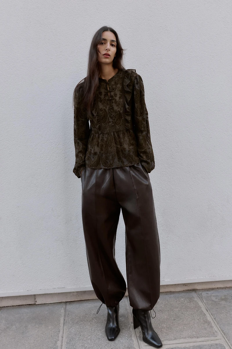 BLOUSE À VOLANTS DEVORÉ