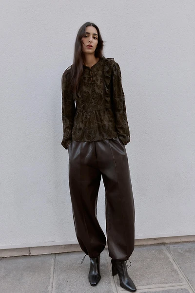 BLOUSE À VOLANTS DEVORÉ