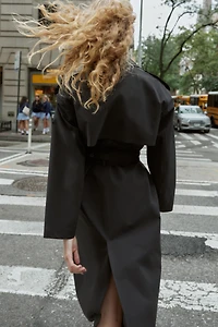 WINDPROOF WATER REPELLENT LONG BELTED TRENCH COAT