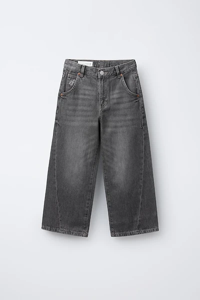 SEAMED WIDE LEG JEANS