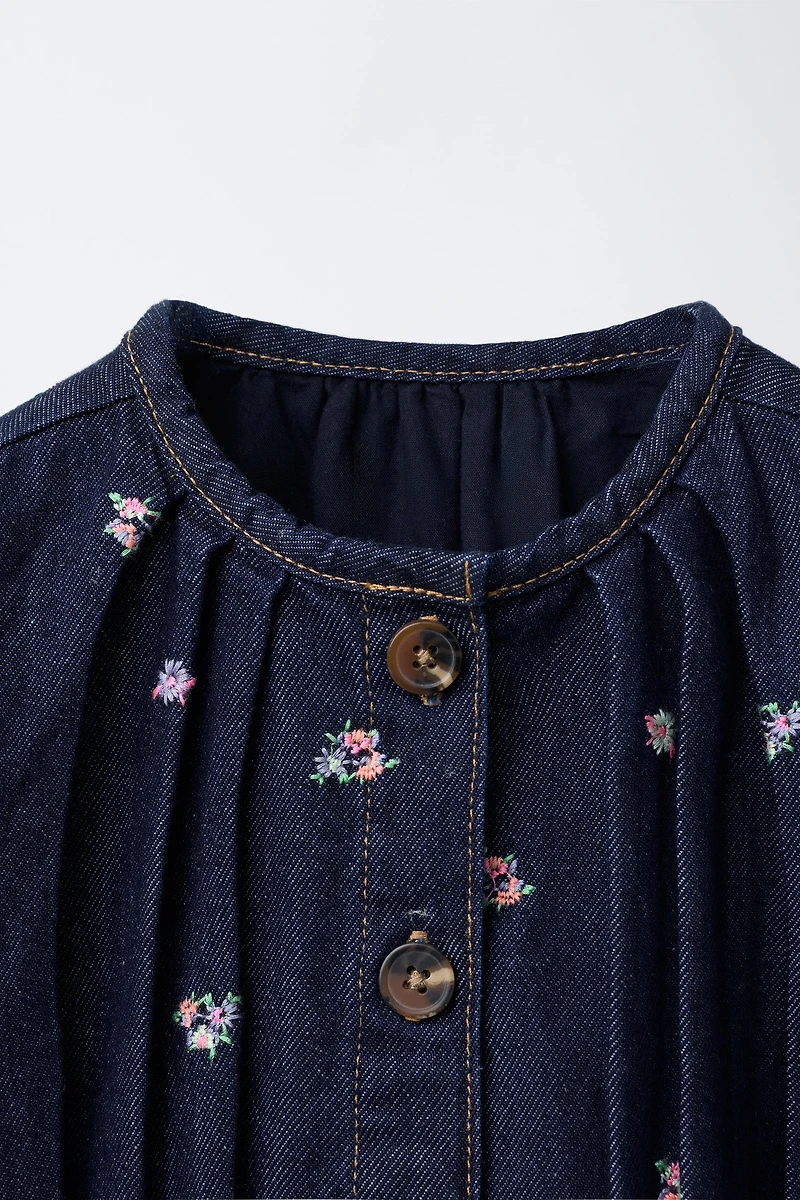 EMBROIDERED FLOWERS DENIM JACKET