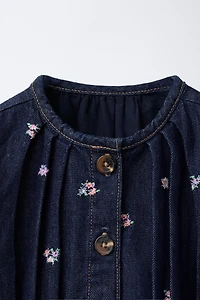 EMBROIDERED FLOWERS DENIM JACKET