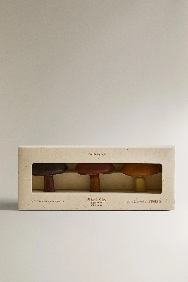 SET OF MUSHROOM PUMPKIN SPICE SCENTED CANDLES (SET OF 3)