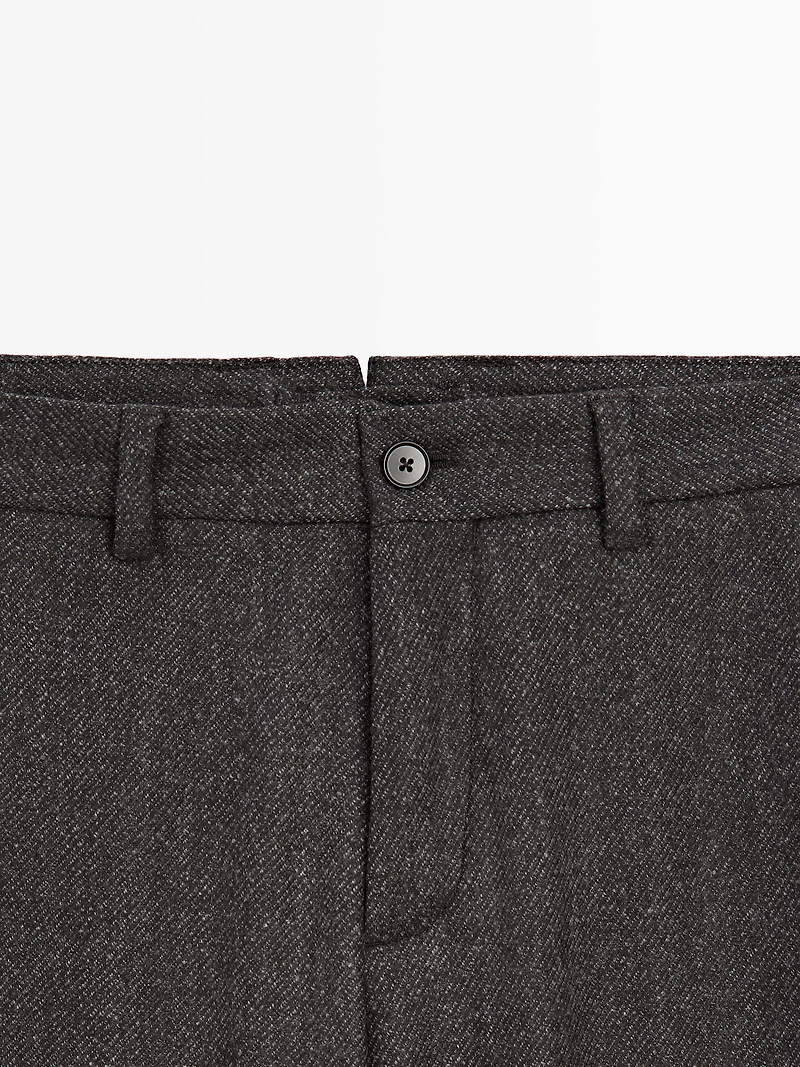 Twill wool blend trousers