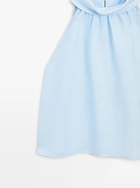 100% linen halterneck top