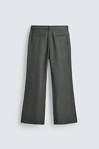 HERRINGBONE WOOL BLEND SUIT PANTS