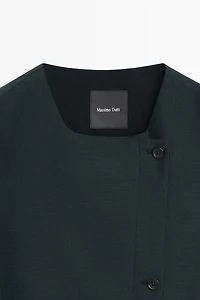 Linen asymmetric buttoned vest