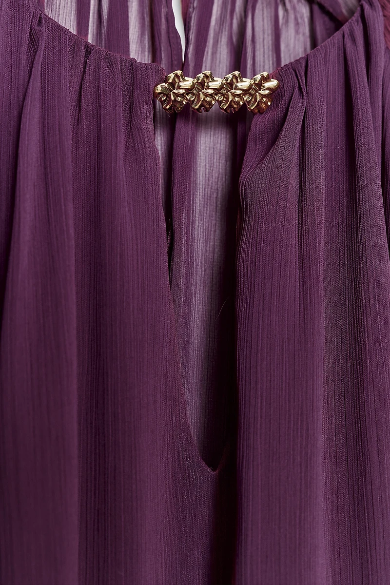 SEMI-SHEER HARDWARE BLOUSE