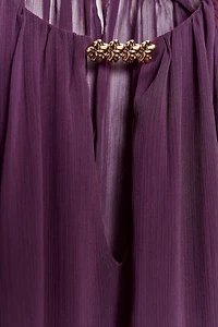 SEMI-SHEER HARDWARE BLOUSE