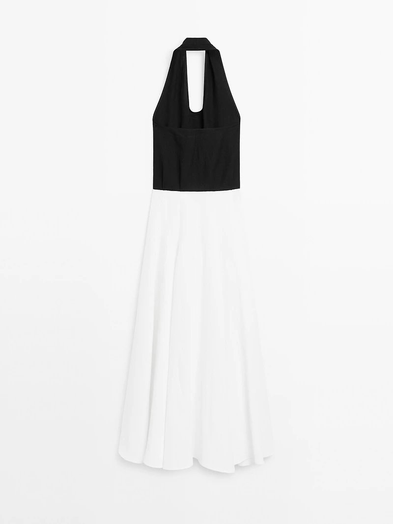 Robe longue contrastante