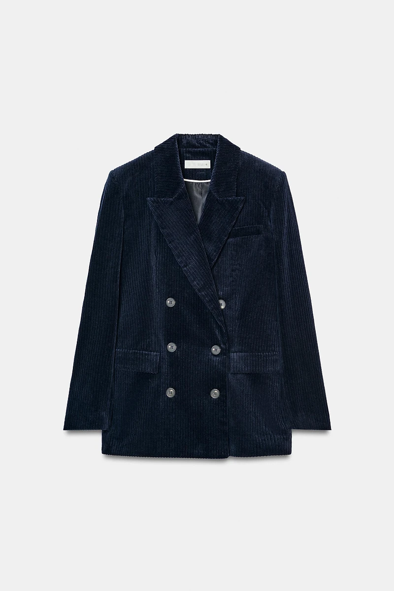 CORDUROY BLAZER WITH SHOULDER PADS