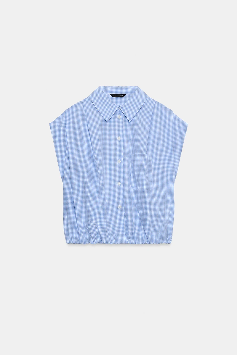 CROPPED GINGHAM SHIRT
