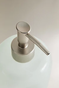 SHADED GREEN GLASS SOAP DISPENSER