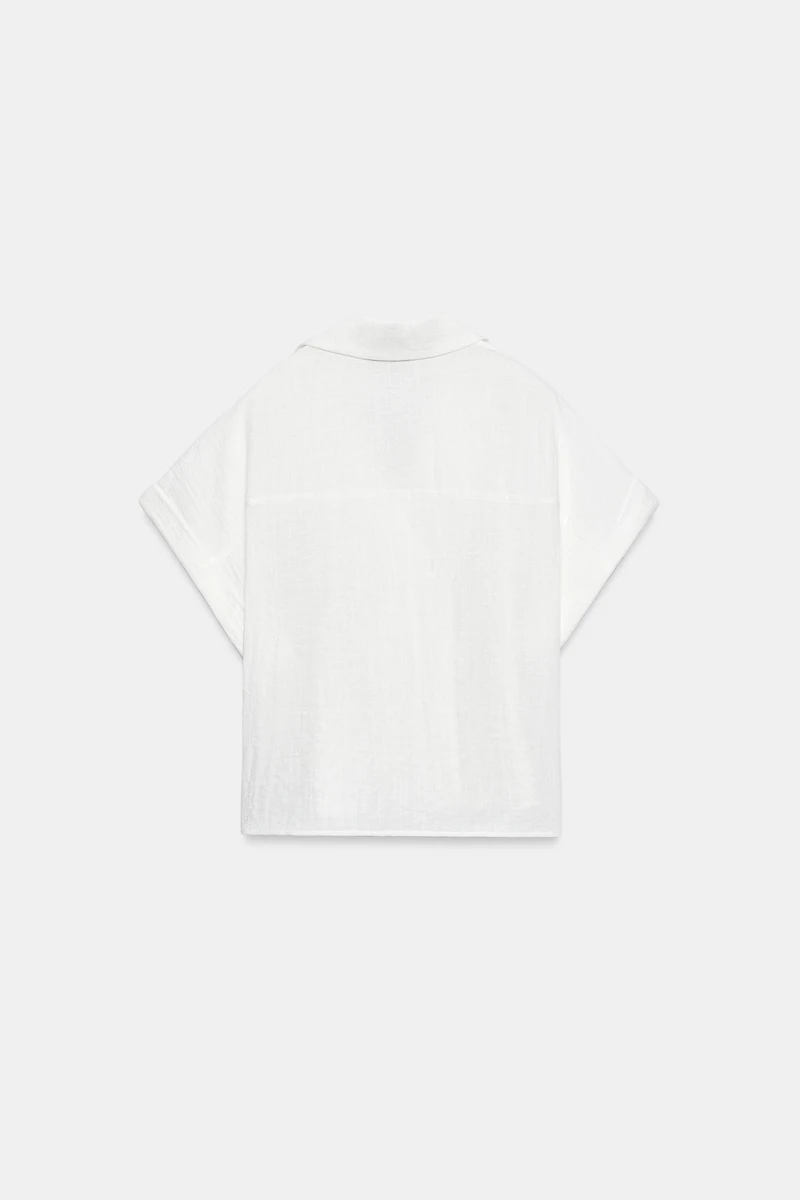 CHEMISE CACHE-CŒUR MANCHES COURTES