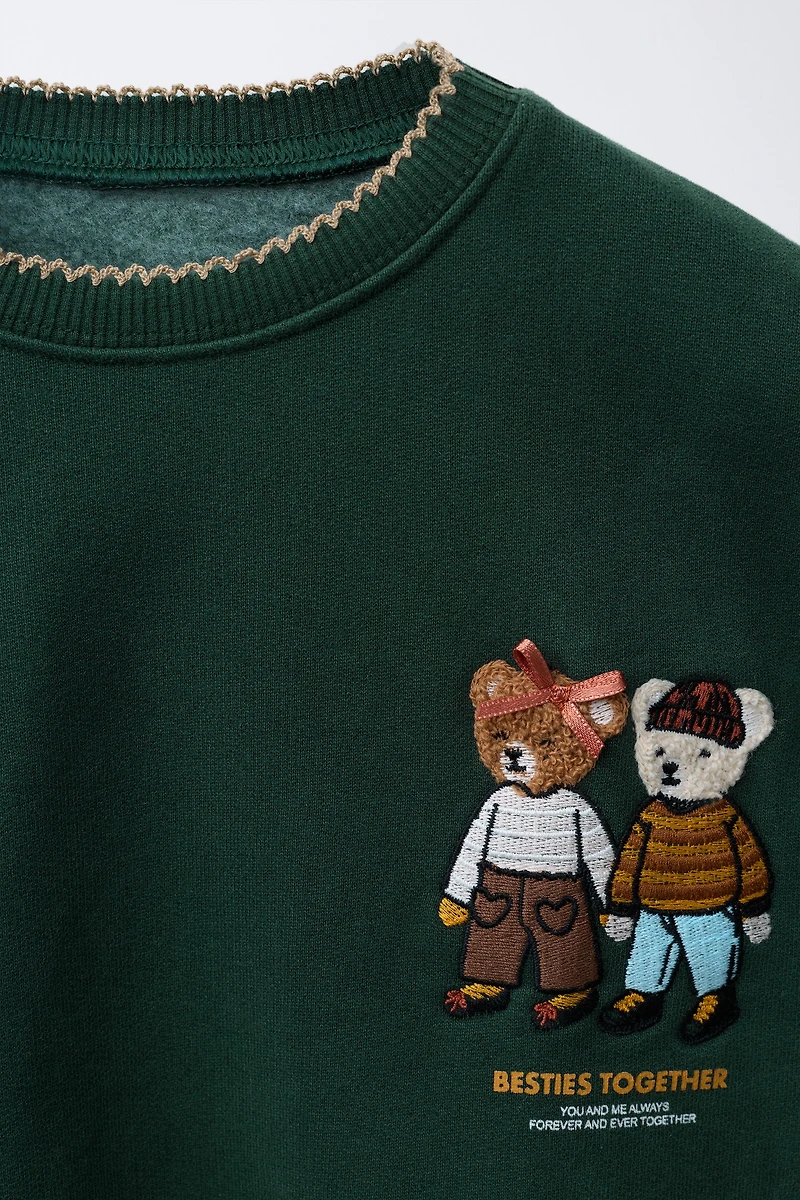 CONTRAST BEARS SWEATSHIRT