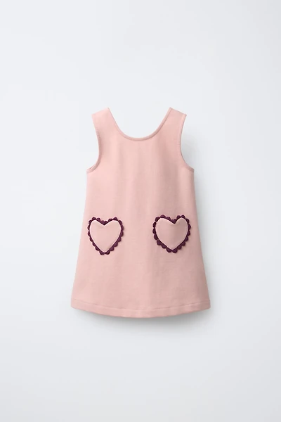 PONTE KNIT DRESS WITH HEART POCKETS