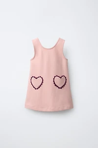 PONTE KNIT DRESS WITH HEART POCKETS
