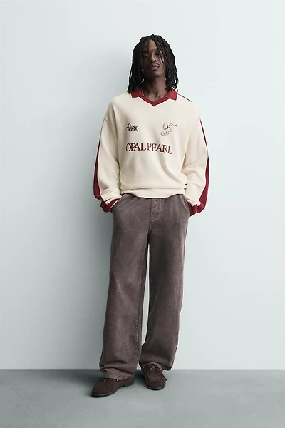 RETRO FOOTBALL EMBROIDERED POLO SHIRT